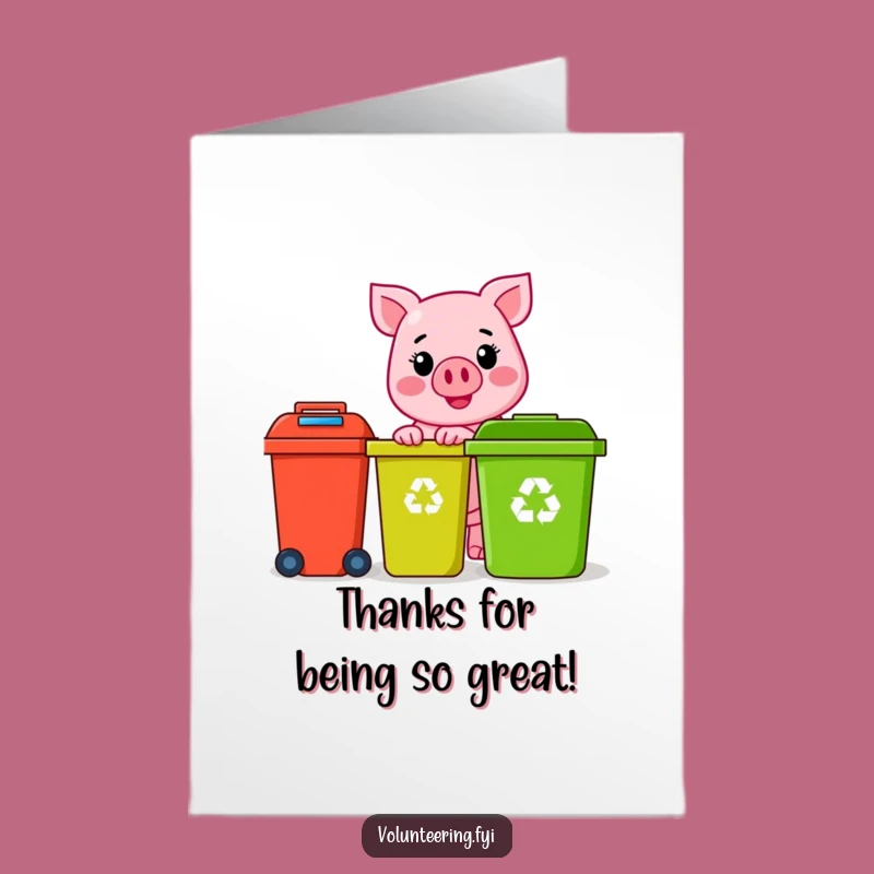 Free Printable Pink Pig Thank You Card: Whimsical & Funny Thanks for Any Occasion