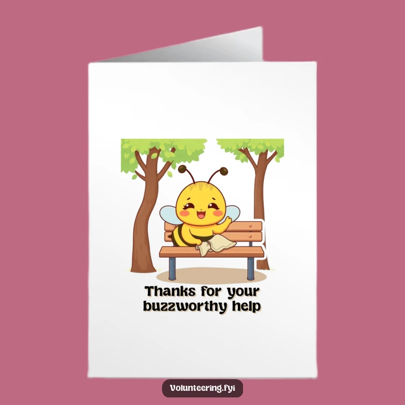 Free Printable Thank You Card: Busy Bee Polishing - Grateful Effort