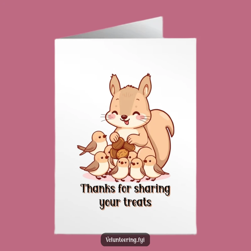 Free Printable Thank You Card: Funny Squirrel's Gift - Downloadable Grateful Gift!