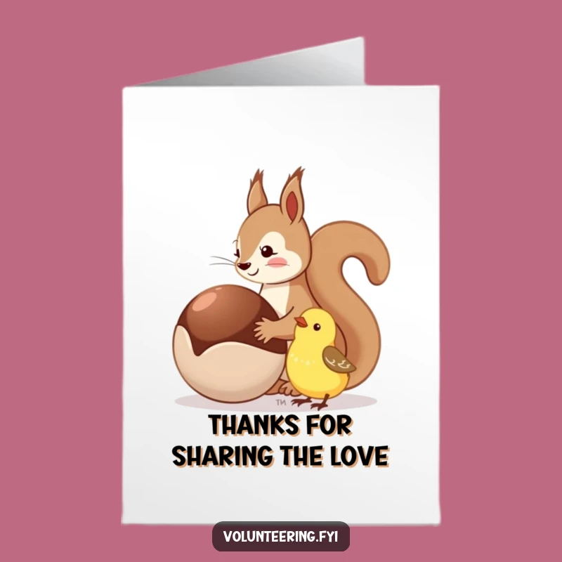 Free Printable Thank You Card: Grateful Squirrel & Bird, Funny Downloadable