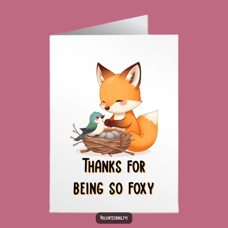 Free Printable Thank You Fox Card - Grateful Nest Building Downloadable