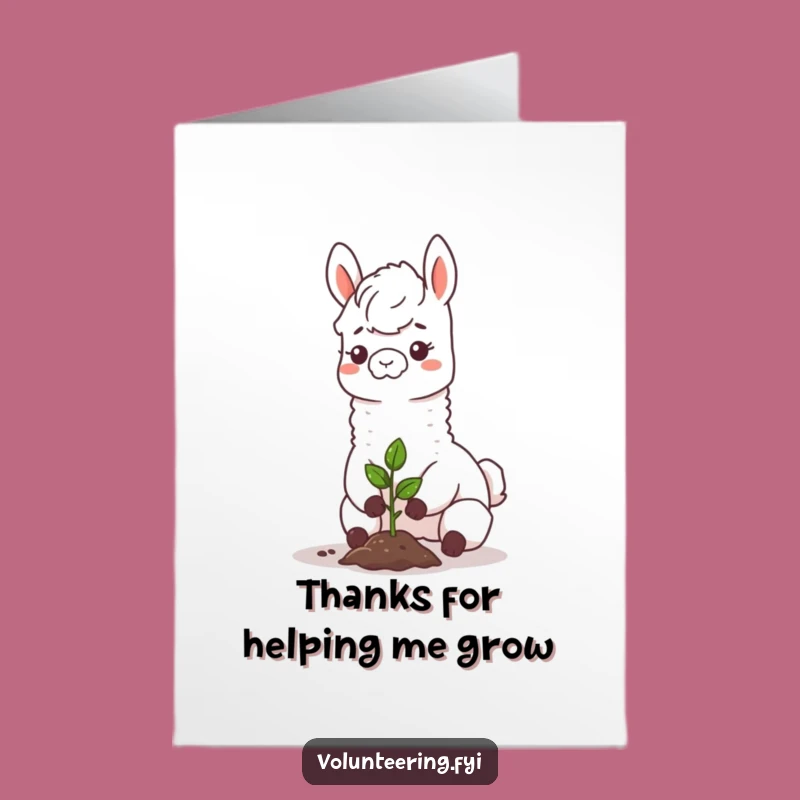 Free Printable Thank You Llama Card - Grateful Planting Downloadable Greeting