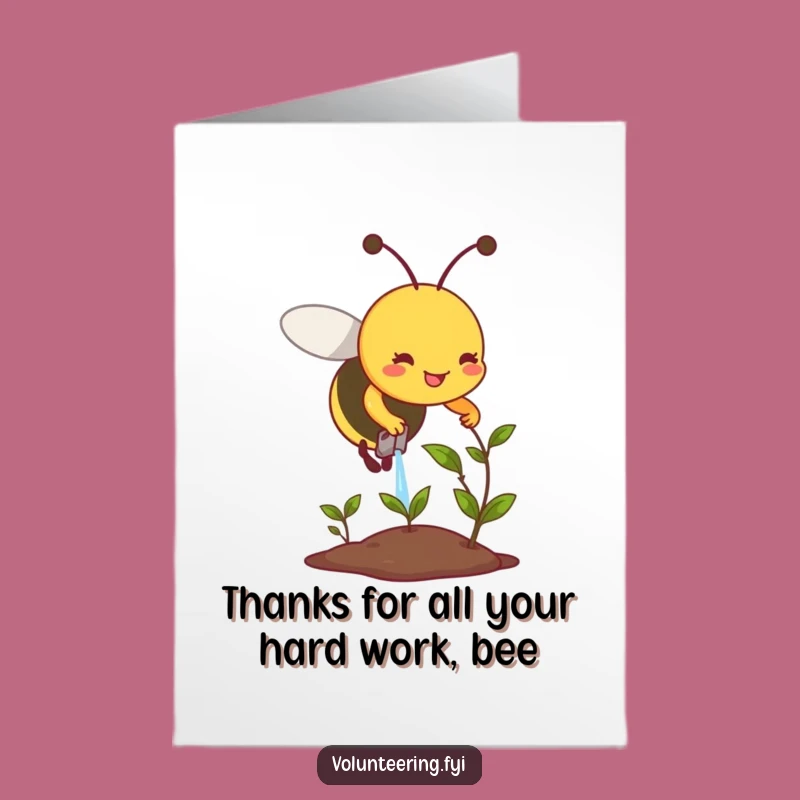 Sweet Free Printable Thank You Card: Busy Bee, Heartfelt Downloadable Appreciation Gift
