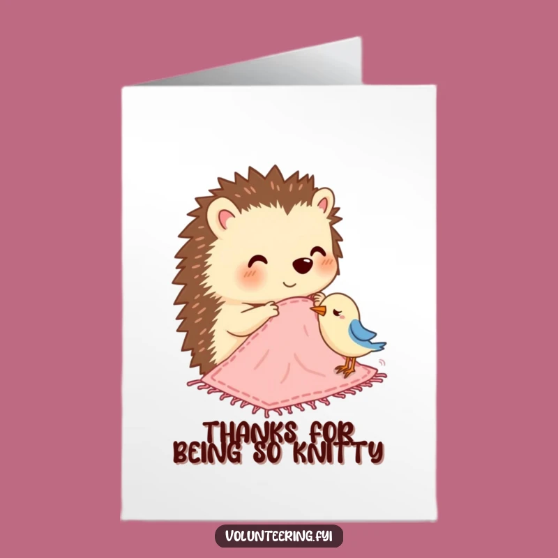 Thank You Free Printable Card: Hedgehog's Thanks, Cozy Blanket, Downloadable Gift