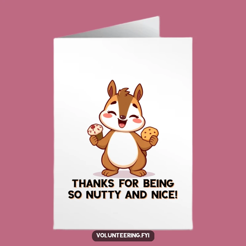 Free Printable Squirrel Thank You Card: Baked Treat Gratitude - Downloadable