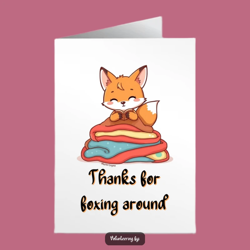 Free Printable Fox Thank You Card: Cozy Fox Organizing Thanks Downloadable Gift