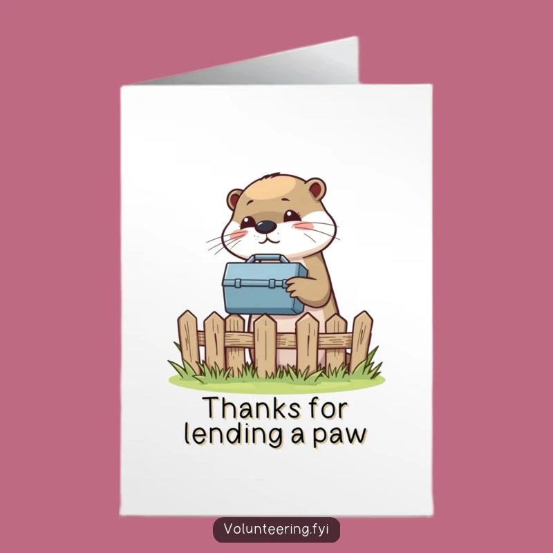 Free Printable Otter Thank You Card: Funny Downloadable Gift for Your Go-To Helper