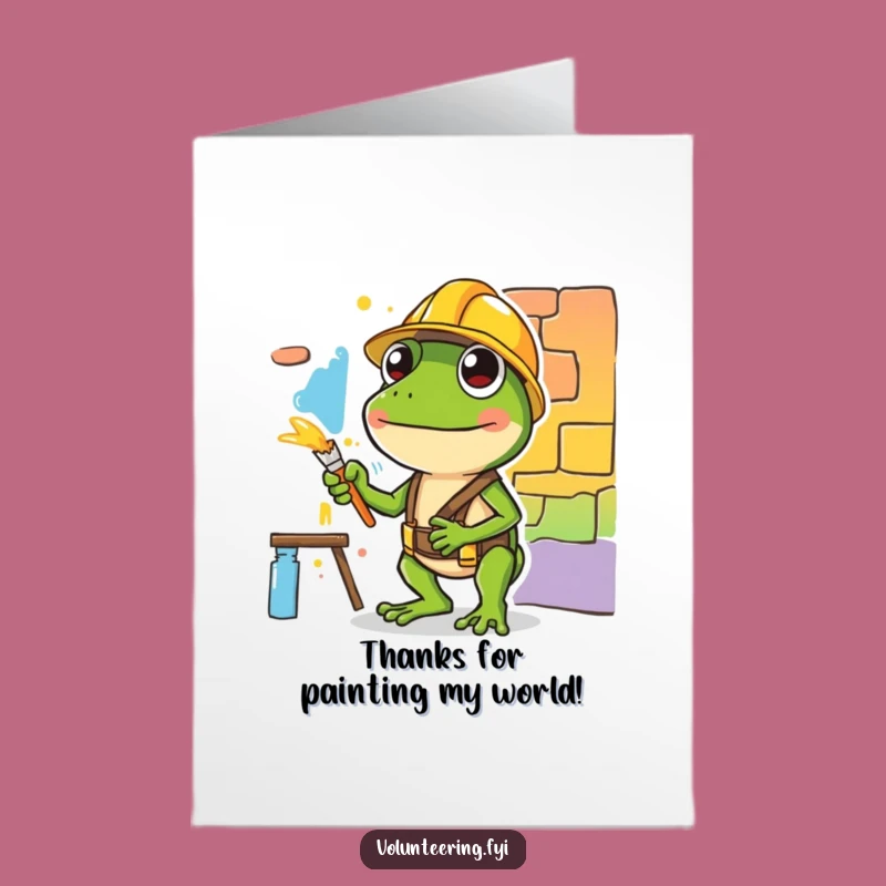 Free Printable Thank You Card: Painting Frog, Funny Downloadable Gift for Gratefulness!