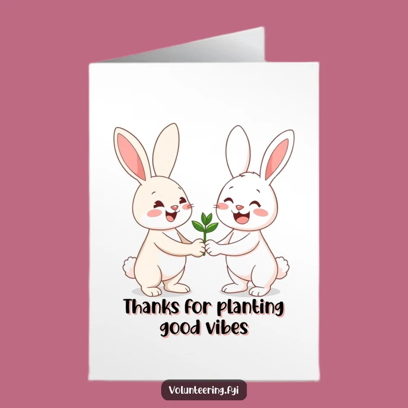 Free Printable Bunny Thank You Card: Funny Downloadable Gift for Expressing Gratitude