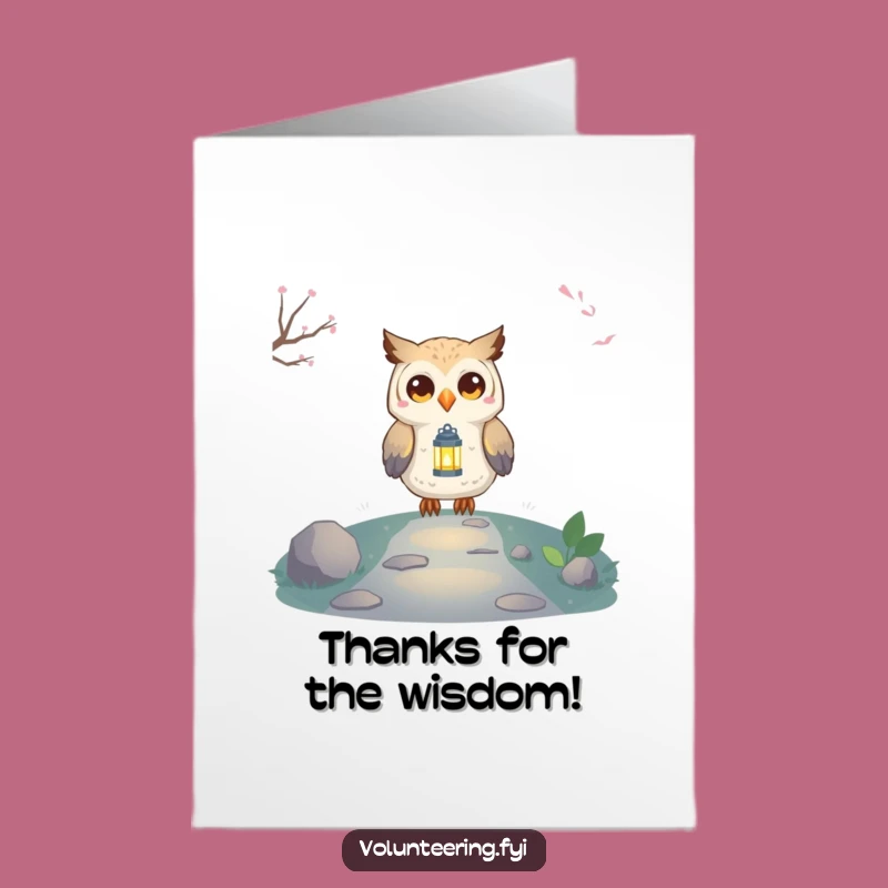 Free Printable Thank You Card: Owl's Grateful Glow, Funny Appreciation