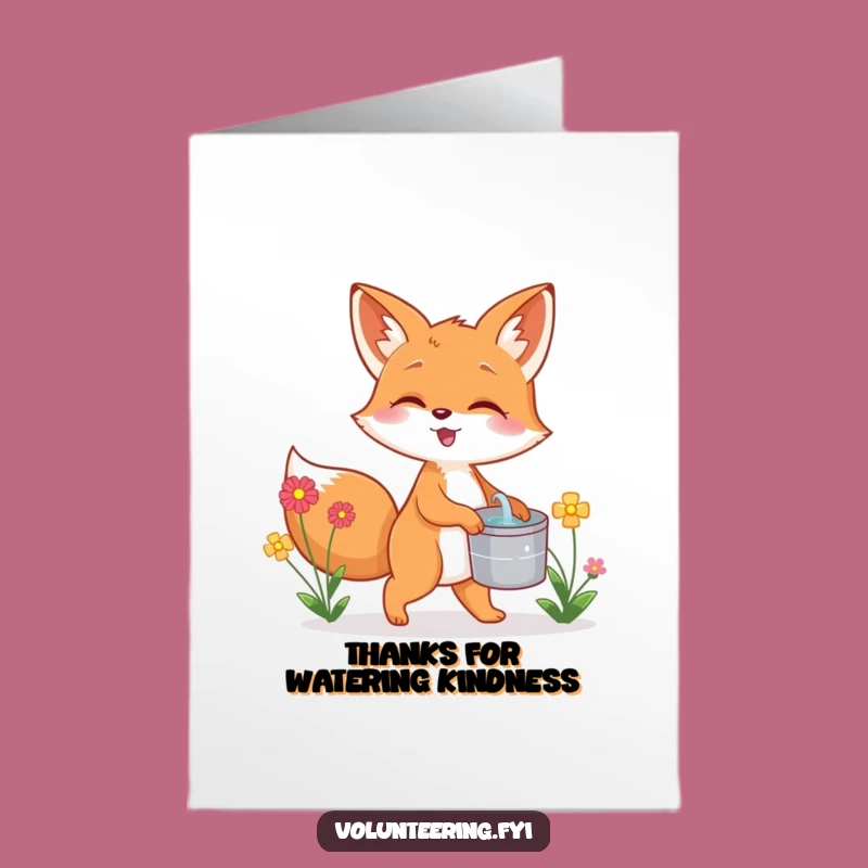 Free Printable Fox Thank You Card: Funny Downloadable Gift for Your Sweet Friend