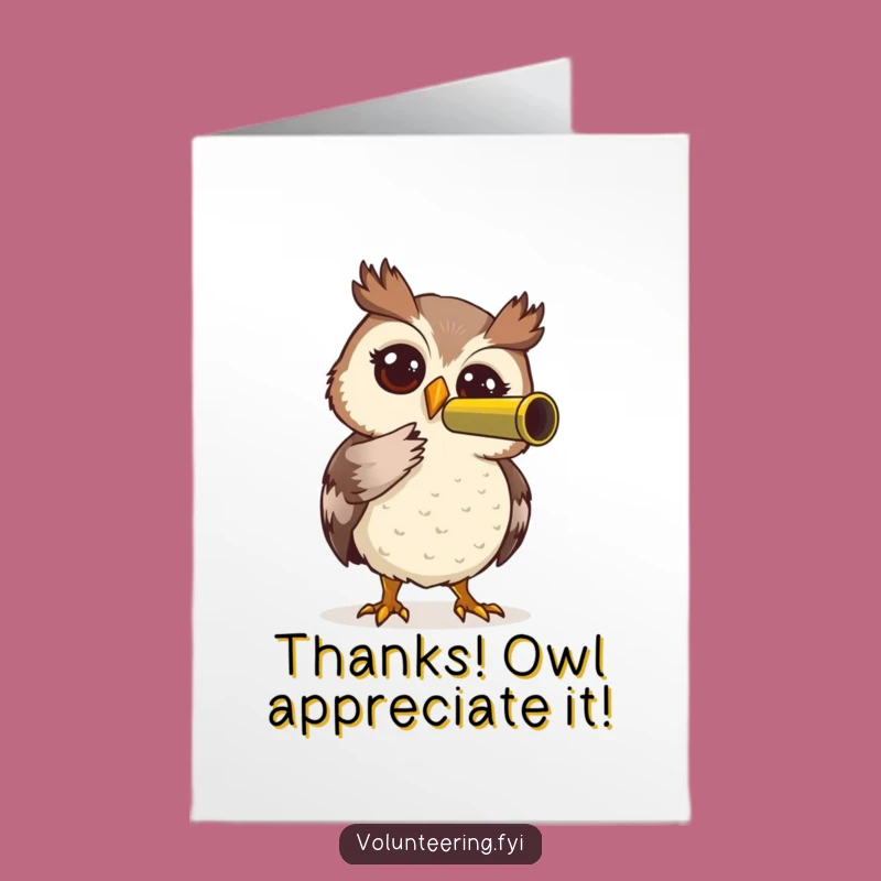Free Printable Thank You Card: Curious Owl Gratitude, Funny Downloadable Gift