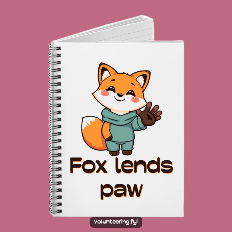 Funny Fox Helping Hand Notebook: Jot Down Ideas with a Smile!