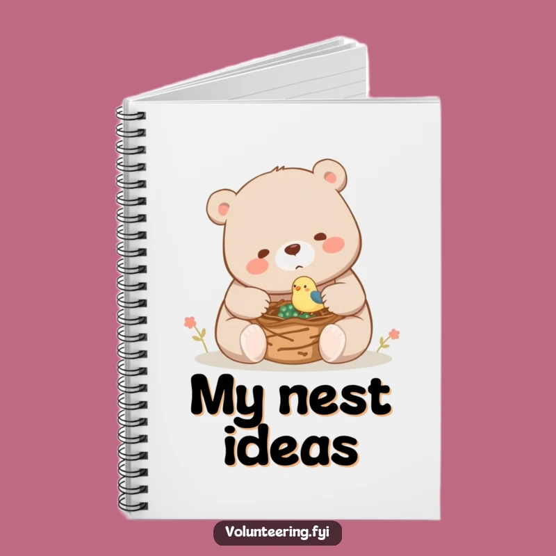 Funny Bear Bird Nest Notebook: Playful Helper, Perfect Funny Gift