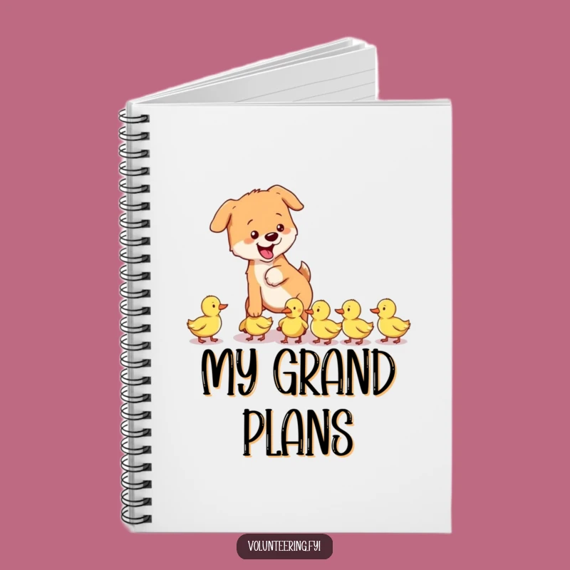 Funny Dog & Ducklings Notebook - Playful Pup Diary Gift