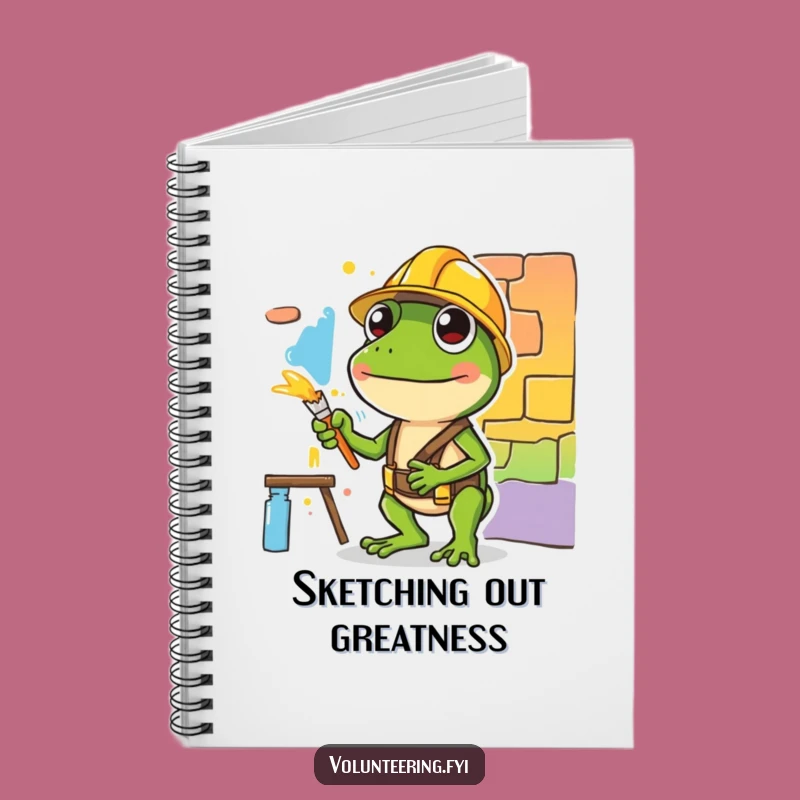 Funny Frog Painter Notebook - Hilarious Construction Art Journal Gift