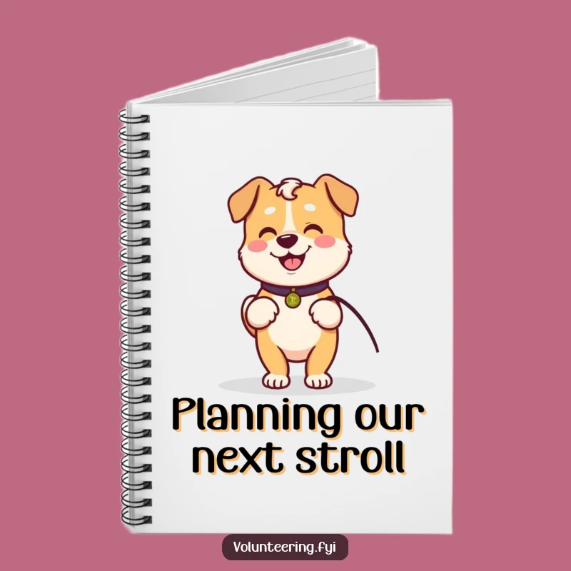 Funny Kawaii Dog Walking Notebook: Record Walks & Thoughts Funny Gift