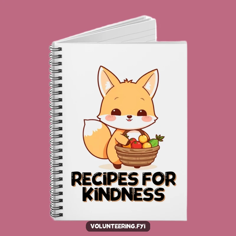 Funny Kawaii Fox Sharing Food Notebook: Generous Journal Gift