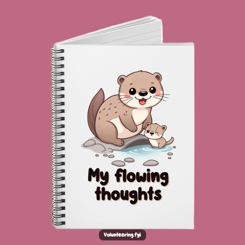 Funny Otter Friend Notebook: Happy Character Helping Animal Cross Stream, Ideal Funny Gift for Notes