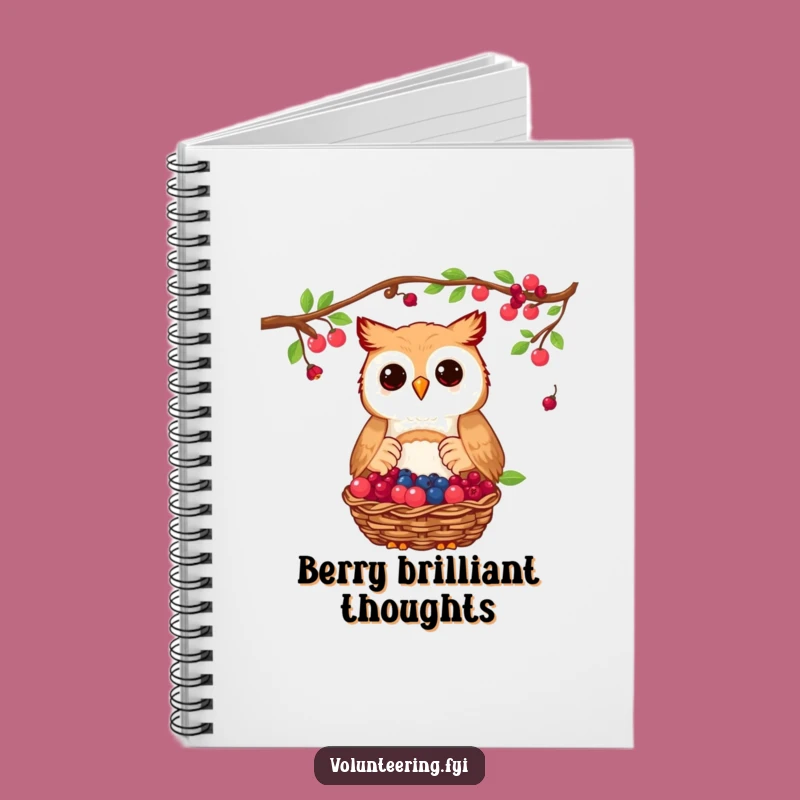 Funny Owl Berry Donation Notebook - Generous Helper Diary Gift