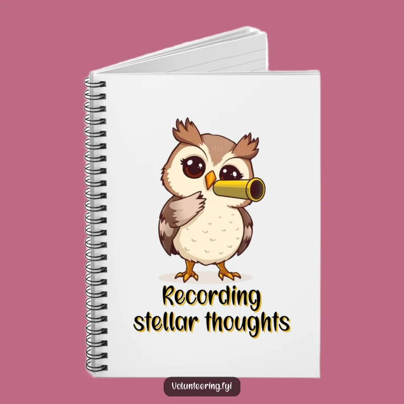Funny Owl Telescope Notebook: Jot Down Ideas with Curious, Humorous Flair