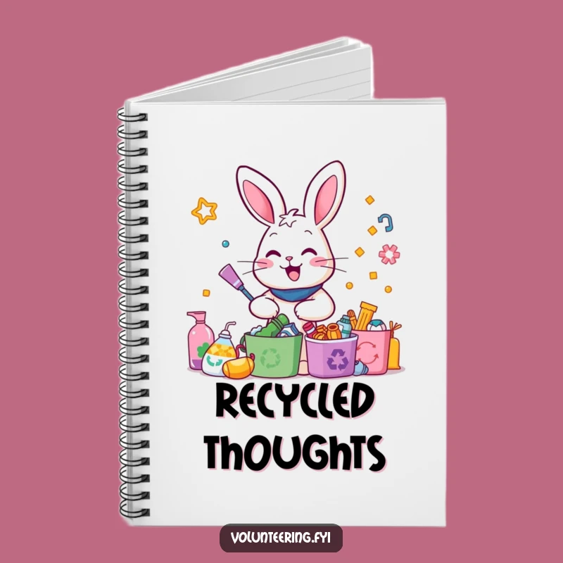 Funny Rabbit Recycling Notebook: Tidy Ideas - Hilarious Spiral Notebook for Eco-Notes, Gift