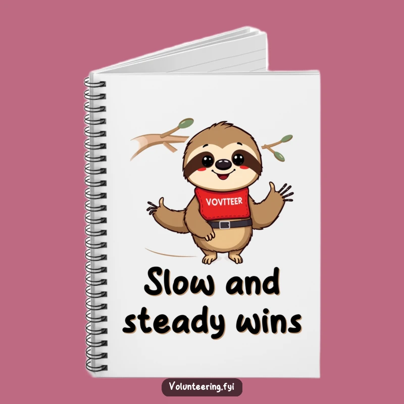 Funny Sloth Volunteer Notebook: Jot Down Your Good Deeds Hilariously