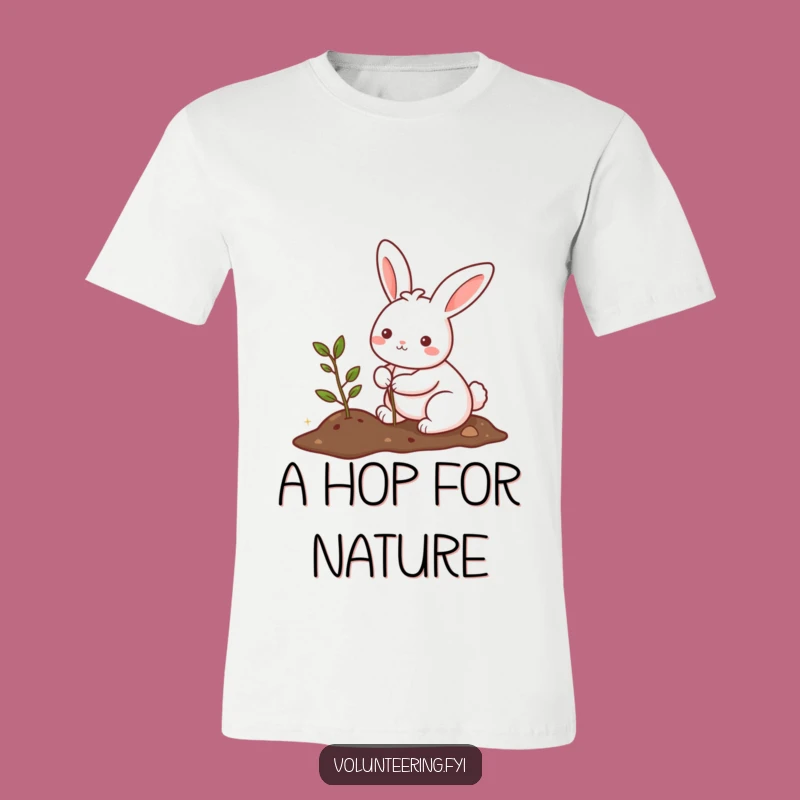 Funny Bunny Planting Tree T-Shirt: Go Green with Cute Style!