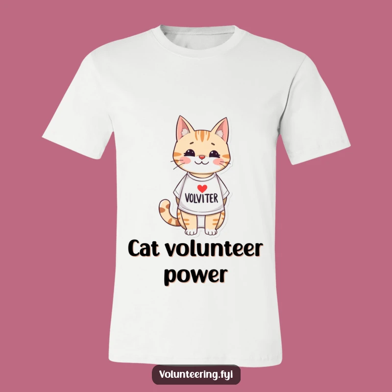 Funny Volunteer Cat T-Shirt: Help Others with Meow-gical Style!