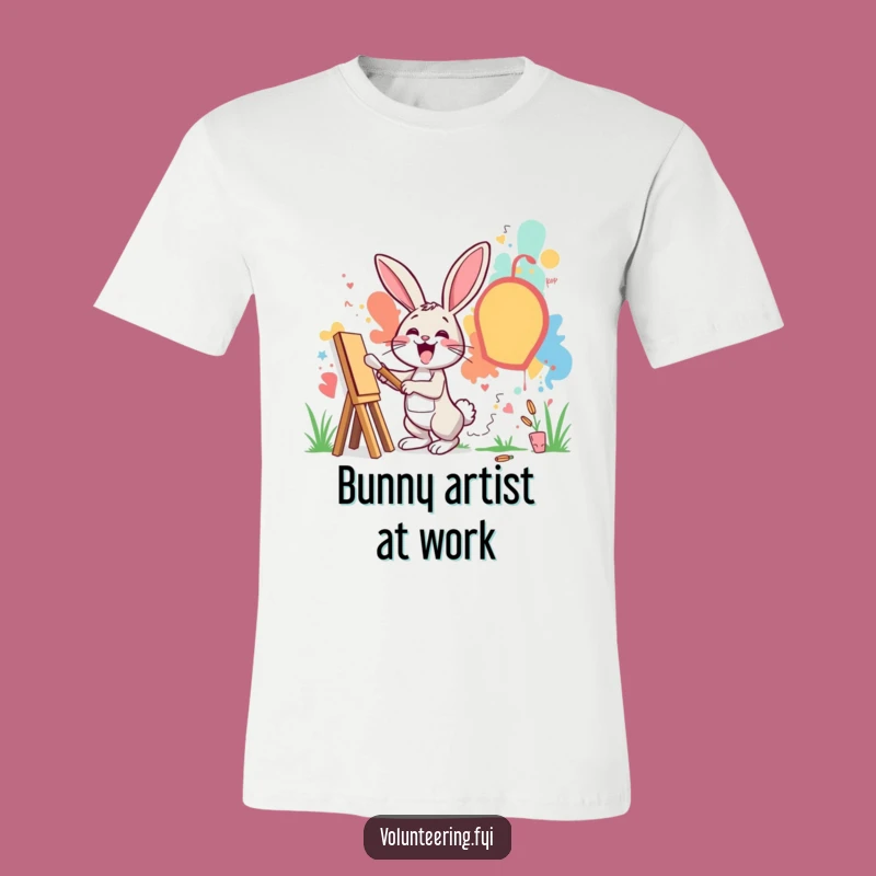 Funny Artistic Rabbit T-Shirt: Community Mural Apparel for Creatives