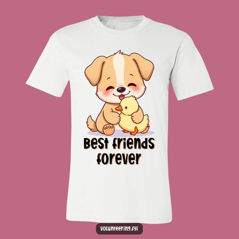 Funny Dog Petting Duckling T-Shirt - Cute & Humorous Animal Tee