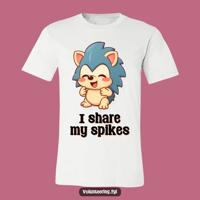 Funny Hedgehog Sharing T-Shirt - Enthusiastic Generosity, Hilarious & Cute!