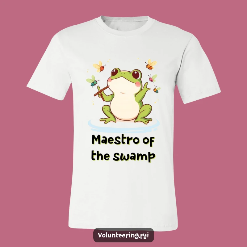 Funny Kawaii Frog Orchestra T-Shirt: Maestro of Nature Tee, Perfect Funny Gift for Music Fanatics