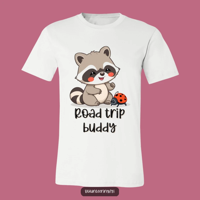 Funny Kawaii Raccoon Ladybug T-Shirt, Kindness Fashion, Great Gift Idea