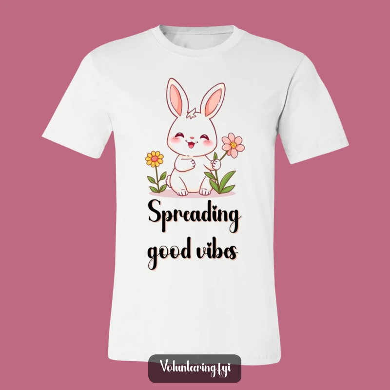 Funny Rabbit Hug T-Shirt: Spread Smiles with This Hilarious Flower Design