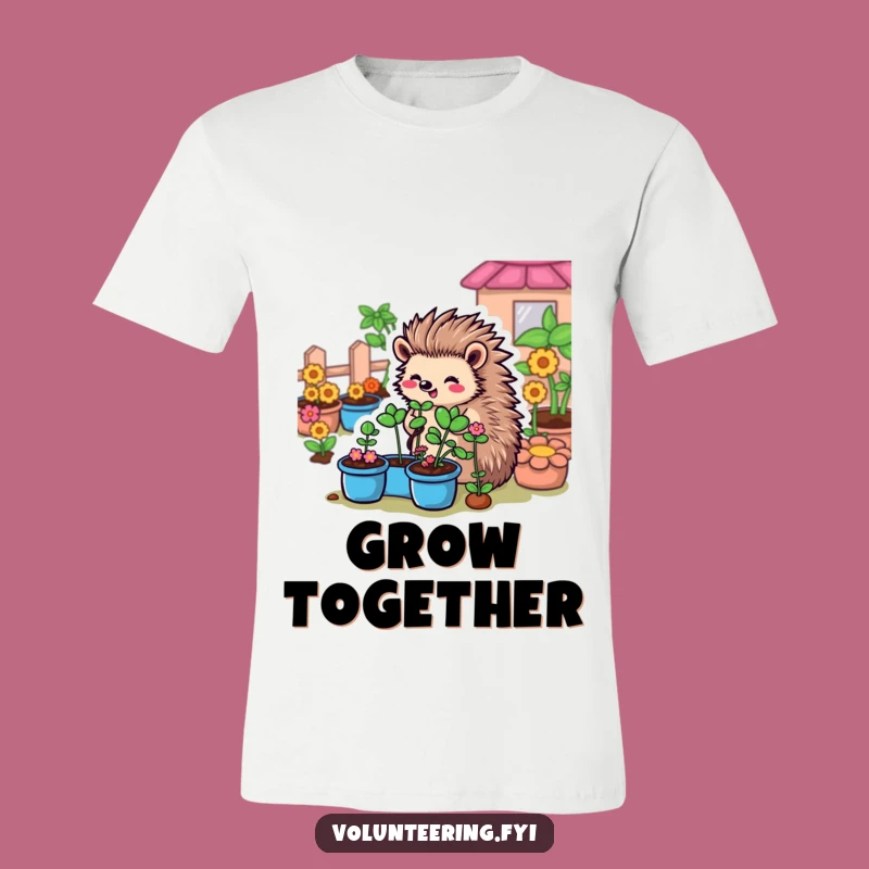 Funny Hedgehog Garden T-Shirt: Wear Your Green Thumb with Spiky Humor