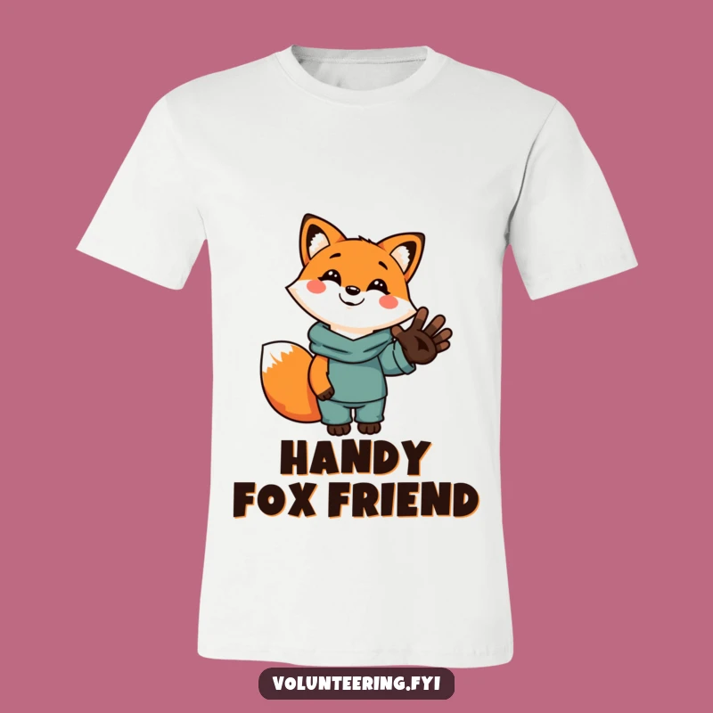 Funny Fox Helping Hand T-Shirt: Spread Kindness with a Smile!