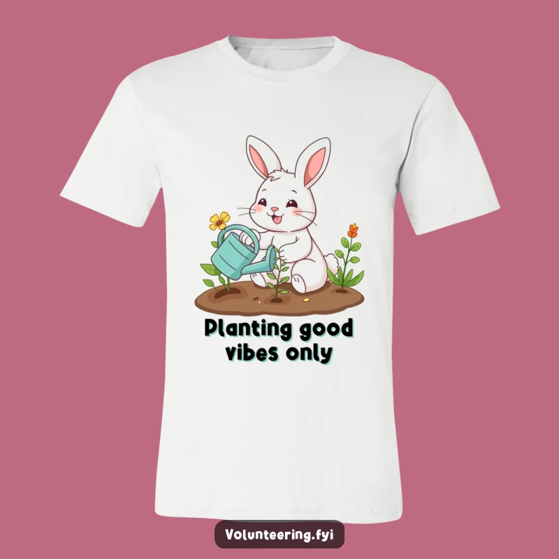 Funny Bunny Gardener T-Shirt - Cute Planting Humor Tee