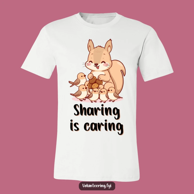 Funny Kawaii Squirrel T-Shirt - Cute Sharing Design for Kind-Hearted People