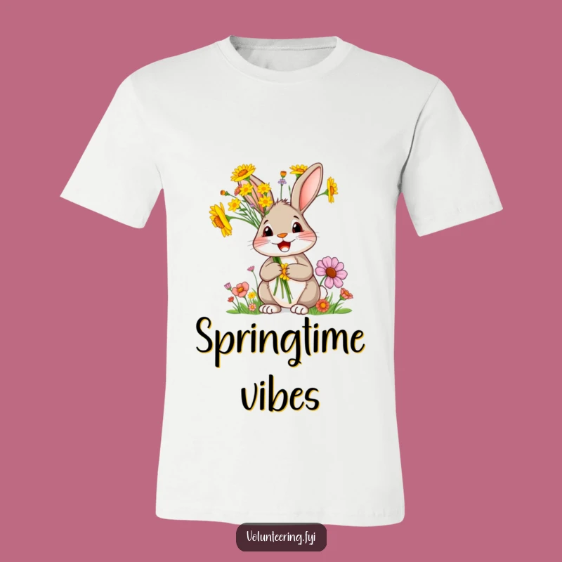 Funny Rabbit Flower T-Shirt: Wear Your Love for Nature with This Hilarious Tee