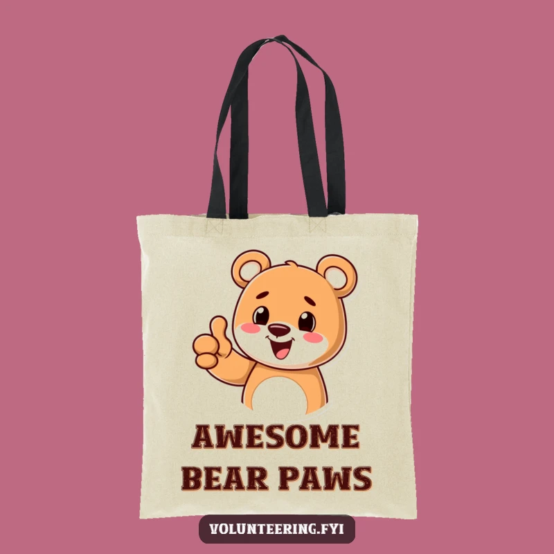 Funny Bear Thumbs Up Tote Bag: Carry Good Vibes Everywhere!