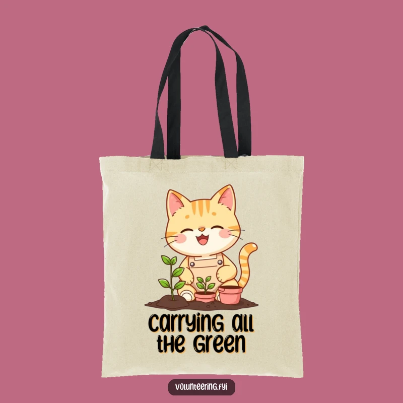 Funny Cat Gardener Tote Bag: Carry Your Greenery with This Hilarious Accessory