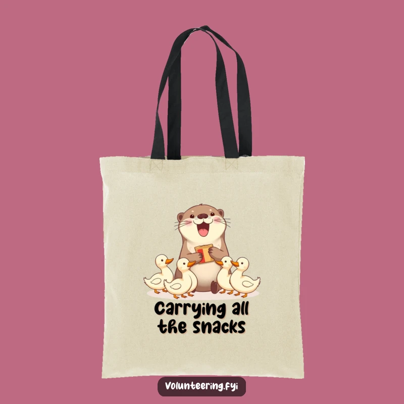 Funny Otter & Ducks Tote Bag - Practical Sharing Humor