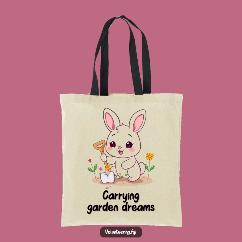 Funny Bunny Tote Bag: Durable Gardener Cartoon Accessory