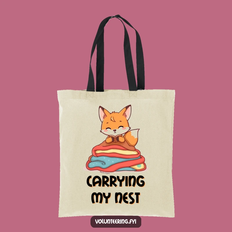 Funny Fox Den Tote Bag: Durable Bag with Playful Character Organizing Blankets, Perfect Funny Gift