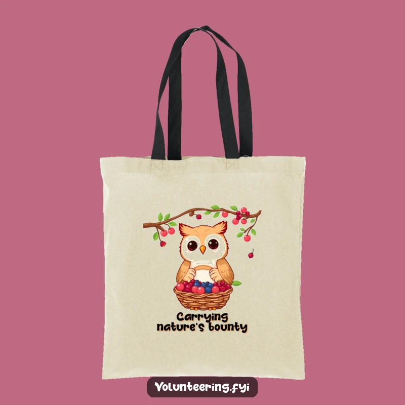 Funny Owl Berry Donation Tote Bag - Eco-Friendly Giving Bag