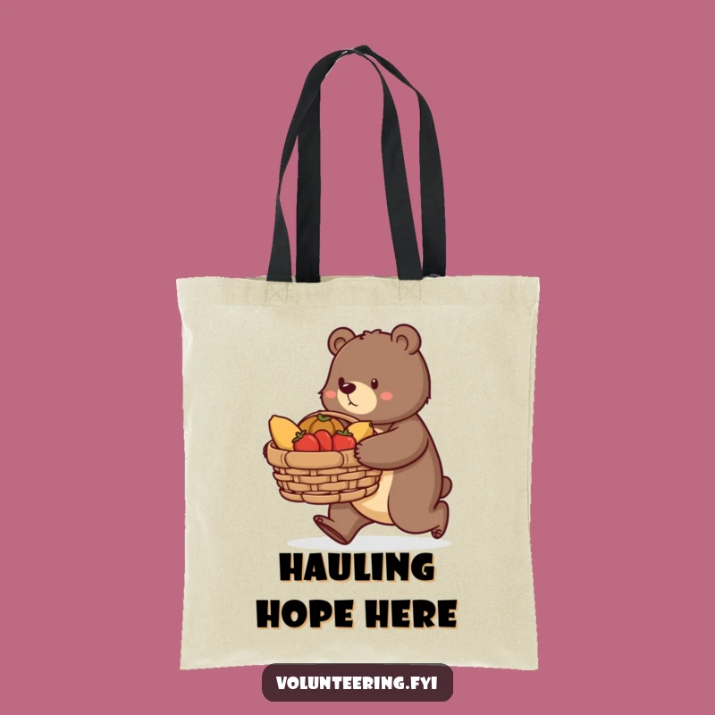 Funny Bear Donation Tote Bag: Carry Your Contributions with Pride