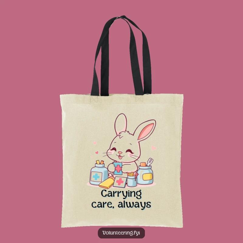 Funny Bunny Aid Worker Tote Bag: Carry Your Supplies with This Hilarious Accessory