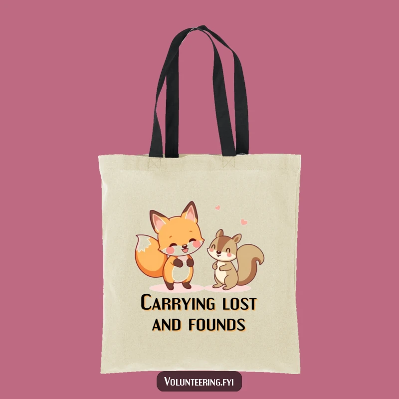 Funny Fox & Squirrel Tote Bag - Practical Helpful Humor