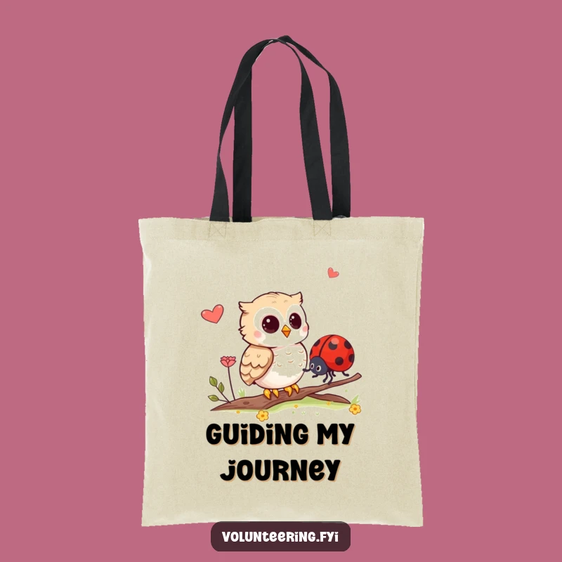 Funny Owl Guides Ladybug Tote Bag: Carry Kindness and Essentials
